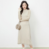 2025新款 Outlets专柜撤柜正品 RU冬装 流苏设计感中长裙针织连衣裙