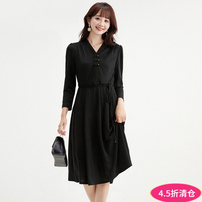 Outlets专柜撤柜正品 GZ秋装2025新款含天丝中长裙微弹长袖连衣裙,女装/女士精品,连衣裙,淘宝优惠券,粉丝福利购,淘宝优惠卷