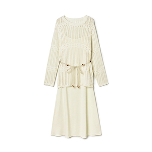 Outlets专柜 吊带裙两件套装 高端RU系列 上衣 套头长袖 2025年秋装