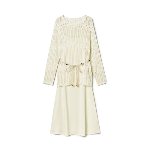 长袖上衣+吊带裙两件套装