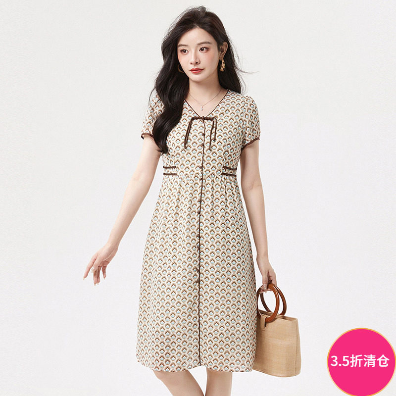 都市时尚中长连衣裙女