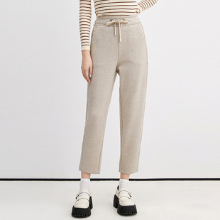 2025年冬装Outlets专柜 高端MH系列简约风长裤松紧腰微弹休闲裤女