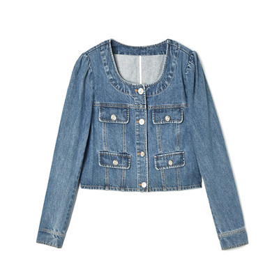时髦短款上衣牛仔外套