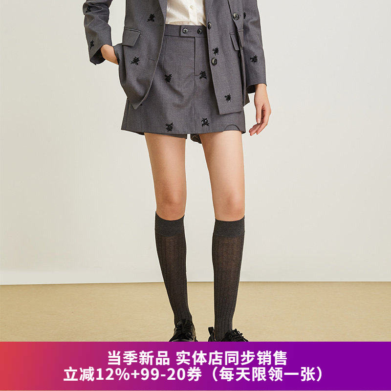 奥特莱斯品牌折扣 SOMSOM索玛春装新款专柜正品 刺绣轻熟风裙裤女,女装/女士精品,短裤,淘宝优惠券,粉丝福利购,淘宝优惠卷