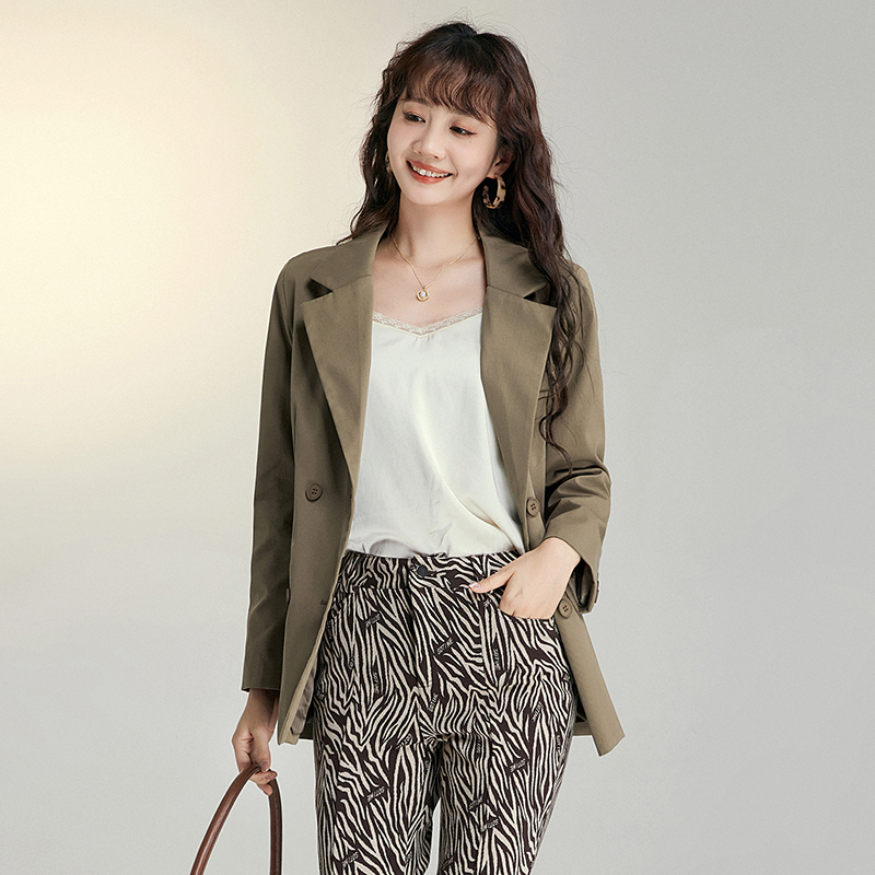 双排扣气质西装外套女