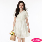 Outlets专柜撤柜正品 连衣裙 精致提花中裙套头短袖 HF夏装 2025新款