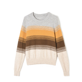 温柔素雅舒适羊毛拼色毛衣女 2025新款 Outlets专柜撤柜正品 HZ冬装