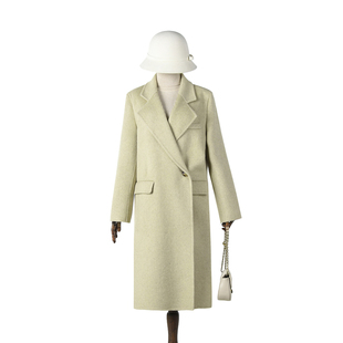 Outlets专柜撤柜正品 HZ冬装2025新款一粒扣含澳毛毛呢外套大衣女