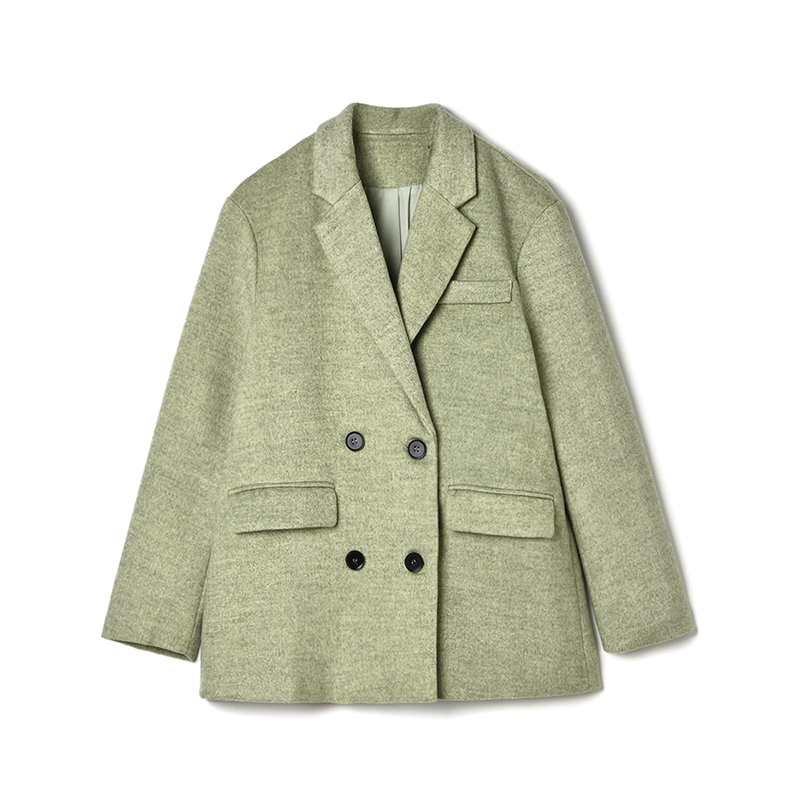 含羊毛长袖毛呢外套大衣