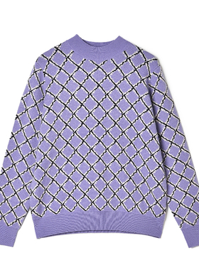 奥莱专柜正品 MO冬装2025新款 拼色设计感上衣套头长袖微弹毛衣女