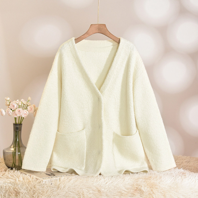 Outlets专柜撤柜正品 HZ冬装2025新款温柔风慵懒风羊毛开衫毛衣女,女装/女士精品,毛衣,淘宝优惠券,粉丝福利购,淘宝优惠卷