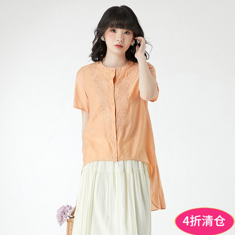 2025年夏Outlets正品 高端HH系列复古百搭老钱风设计感长款衬衫女