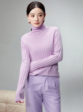 奥莱专柜品牌撤柜正品 HZ冬装新款 半高领打底减龄羊毛纯色毛衣女