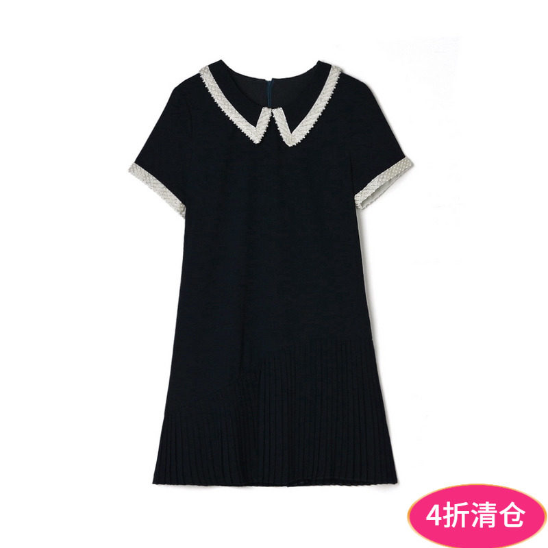 钉珠设计感短裙连衣裙