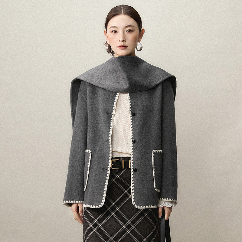 舒适双面尼毛呢外套大衣