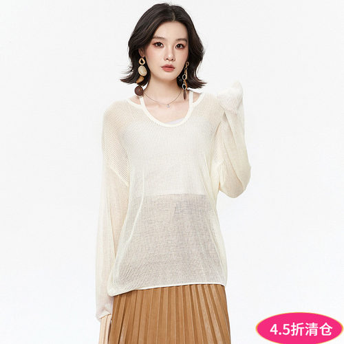 设计感上衣微弹长袖针织衫