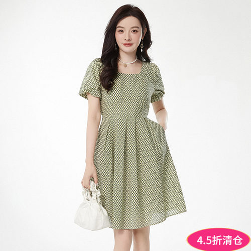 棉质简约短袖连衣裙女