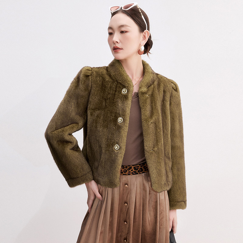 2025年冬装Outlets专柜 DR系列优雅气质黄金绒短款大衣毛呢外套女,女装/女士精品,毛呢外套,淘宝优惠券,粉丝福利购,淘宝优惠卷