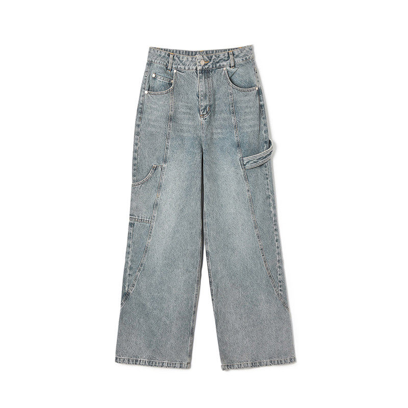 奥莱专柜撤柜正品 深圳南油NY春装新款 高腰水洗颜色长裤牛仔裤女