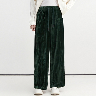 休闲裤 Outlets专柜撤柜正品 松紧腰绒感百搭长裤 2025新款 女 NY秋装