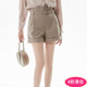 Outlets专柜 高端LM系列英伦风格 纹短裤 2025年夏装 系腰带休闲裤 女