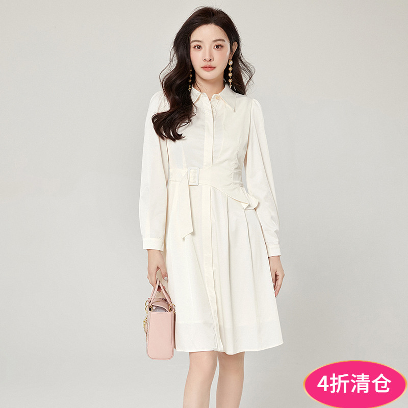2025年春装Outlets专柜 高端YD系列职场通勤中裙单排扣裙子连衣裙