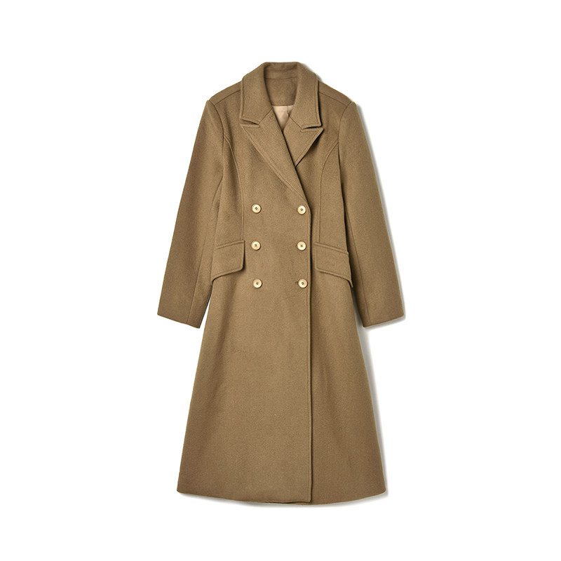 加长款气质毛呢外套大衣