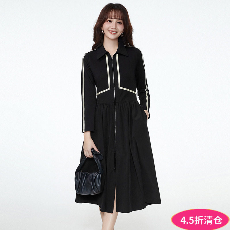 Outlets专柜撤柜正品 SN春装新款撞色拼接长袖裙子高腰显瘦连衣裙,女装/女士精品,连衣裙,淘宝优惠券,粉丝福利购,淘宝优惠卷