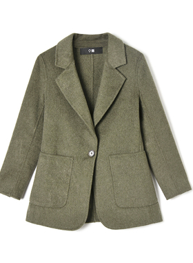 2025年冬装Outlets专柜 FZ系列含羊毛一粒扣双面尼毛呢外套大衣女