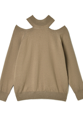 2025年冬装Outlets专柜 MO系列露肩设计感上衣套头长袖纯色毛衣女