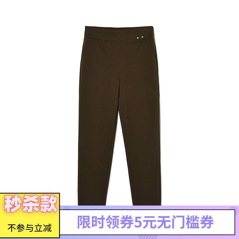 2025年冬装Outlets专柜 高端LD系列松紧腰长裤微弹铅笔裤休闲裤女