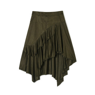 废土风中长裙半身裙 不规则时尚 2026年Outlets专柜 深圳南油N春装