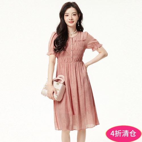 温婉知性中长连衣裙女