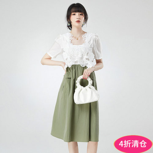 拼接紧身显瘦连衣裙女