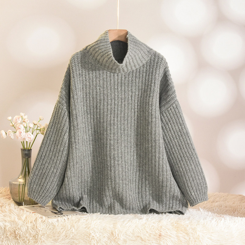 Outlets专柜撤柜正品 HZ冬装2025新款简约内搭立领外穿羊毛毛衣女