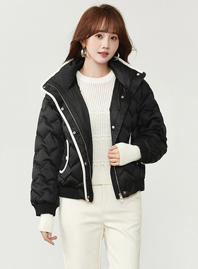 奥莱专柜品牌撤柜正品 GF冬装2025新款 小个子立领白鸭绒羽绒服女