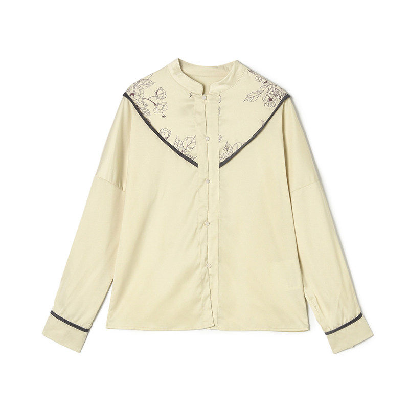 2026年春Outlets正品 高端AL系列知性上衣蝙蝠袖轻量新中式衬衫女