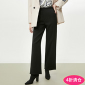 深圳南油NY秋装 新款 高腰直筒长裤 奥莱专柜撤柜正品 百搭休闲裤 女