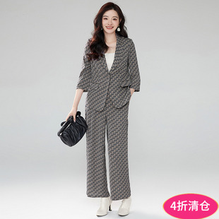 一粒扣九分袖 AW系列 外套 长裤 女 2025年春装 两件套装 Outlets专柜