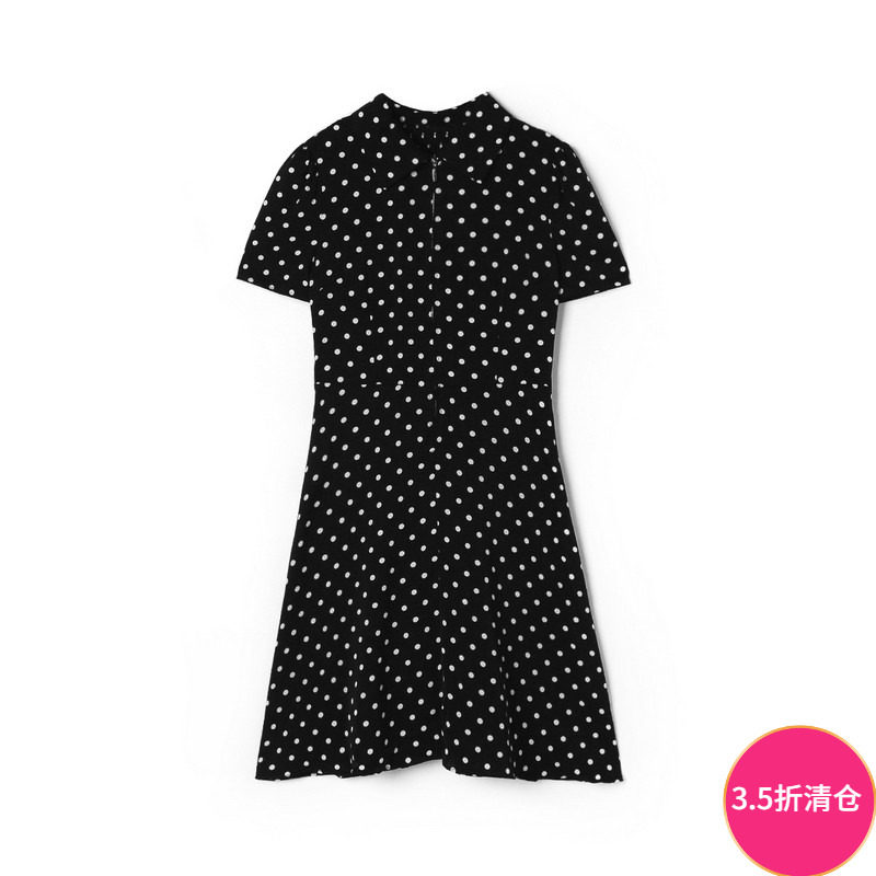 Outlets专柜撤柜正品 南油N系列夏装新款洋气波点高腰中裙连衣裙