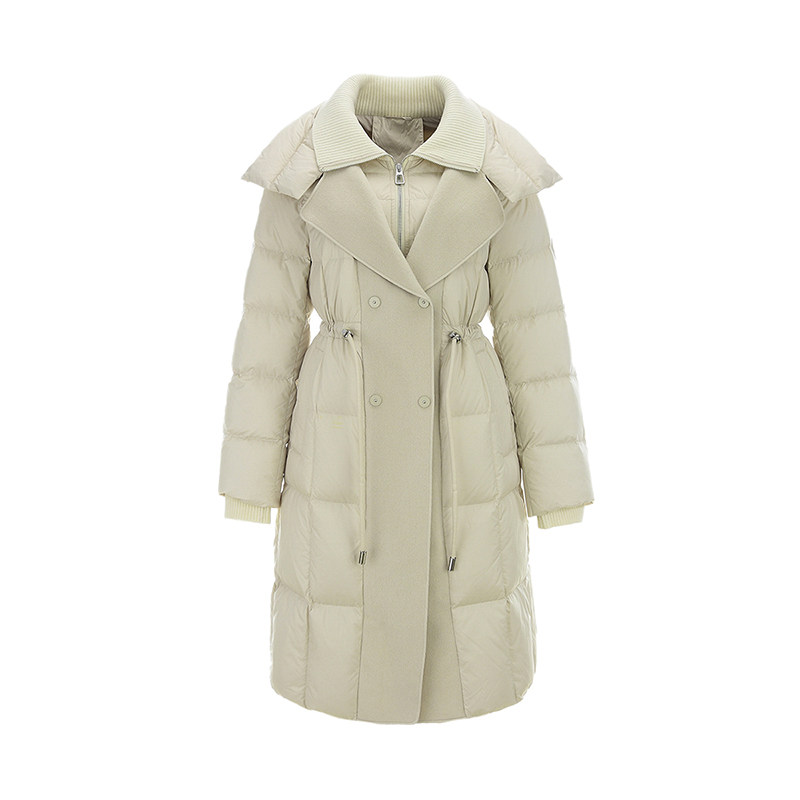 奥莱专柜品牌撤柜正品 GF冬装2025新款 设计感长款白鸭绒羽绒服女