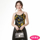 2025年夏装 Outlets专柜 ZJ系列含醋纤印花上衣潮流百搭背心吊带女