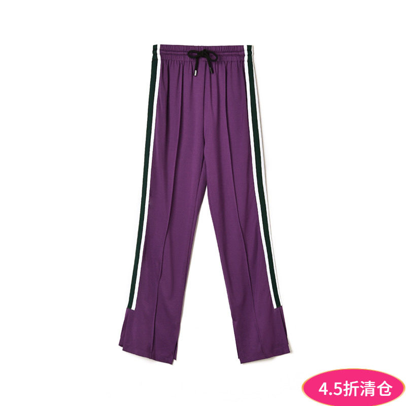 奥莱专柜品牌撤柜正品 GO秋装新款 高腰九分裤运动风拼色休闲裤女