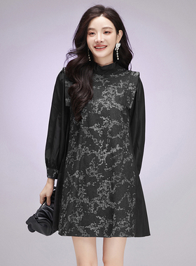 Outlets专柜撤柜正品 FD秋装2025新款复古优雅棉质短裙宽松连衣裙