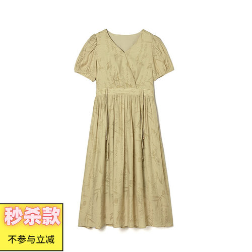 气质通勤松紧腰连衣裙