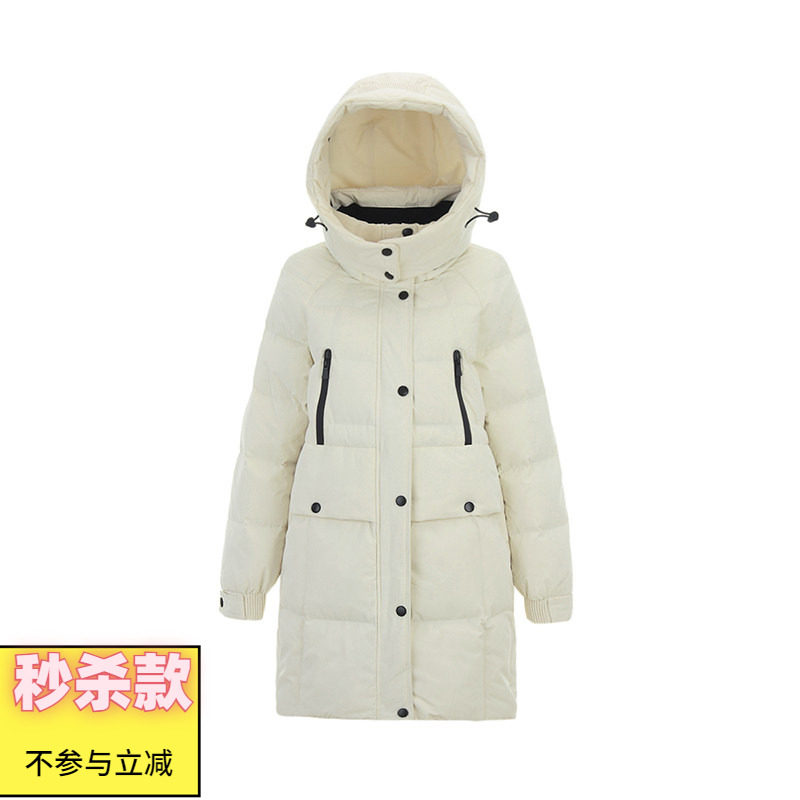 Outlets专柜撤柜正品 GF冬装2025新款宽松长款白鸭绒防寒羽绒服女