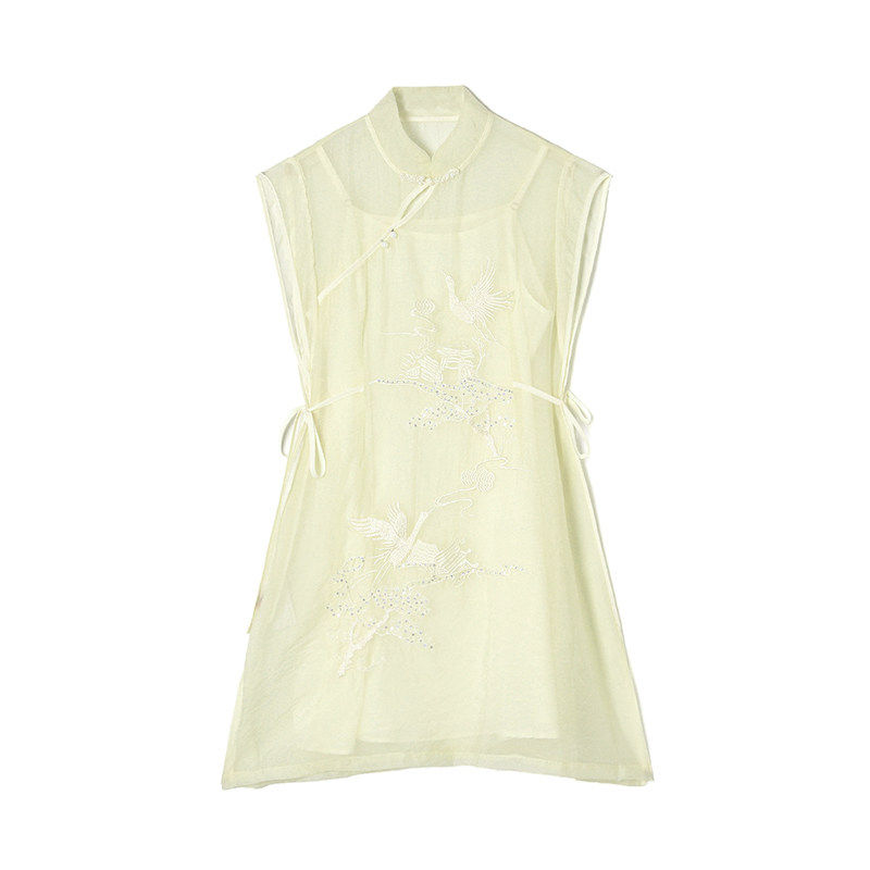 奥莱专柜品牌撤柜正品 HG夏装新款新中式国风无袖裙+吊带两件套装