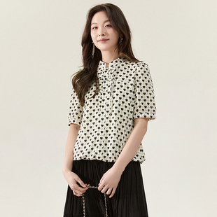 衬衫 Outlets专柜撤柜正品 休闲风上衣五分袖 汉货精品HH夏装 女 新款