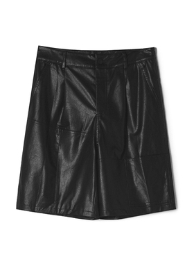 奥莱专柜撤柜正品 深圳南油CV冬装新款 朋克风皮质五分裤休闲裤女