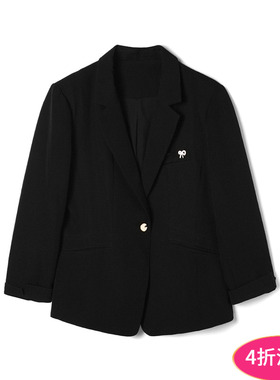 Outlets专柜撤柜正品 SN春装新款韩式气质九分袖上衣一粒扣外套女